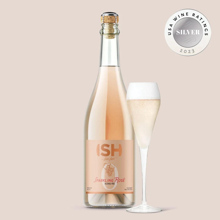 ish sparkling rose free glass